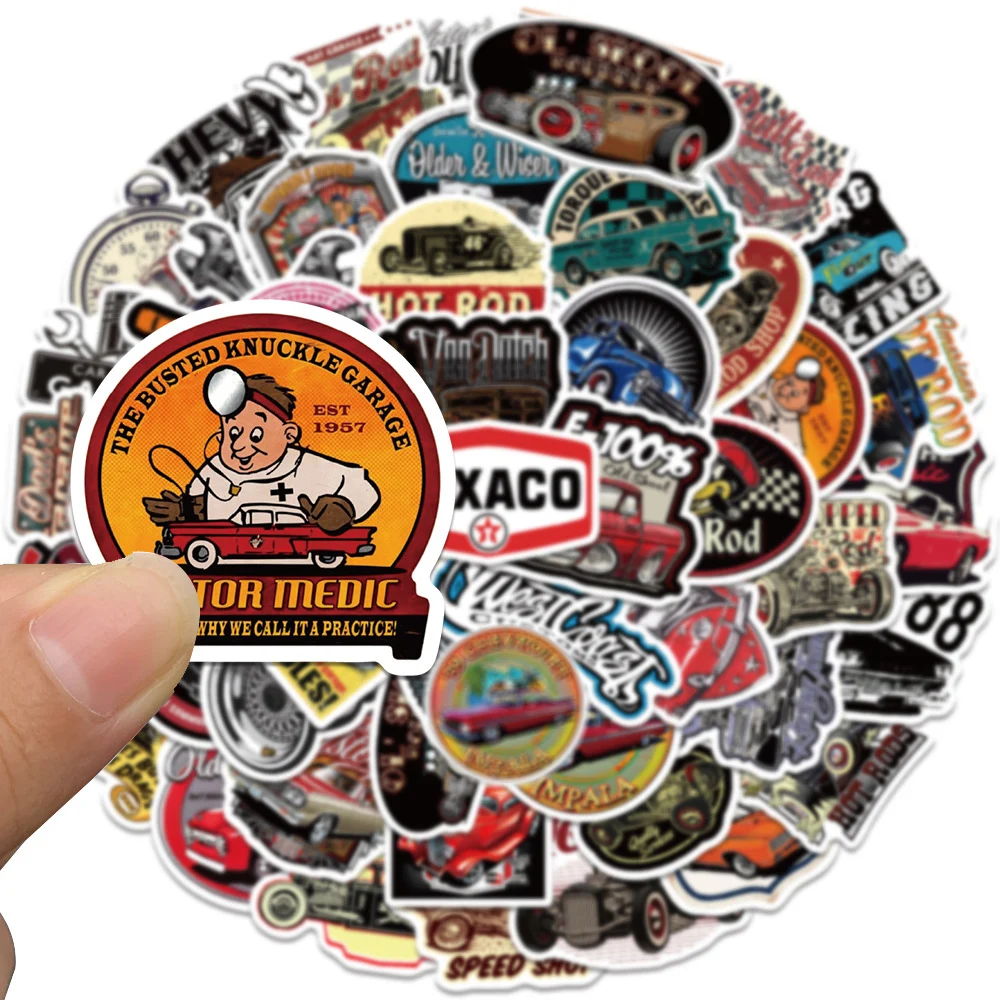 10/30/50 stücke Coole Cartoon Modifizierte Vintage Auto Aufkleber Retro Wasserdichte Graffiti Aufkleber Telefon Motorrad Notebook Aufkleber Pack