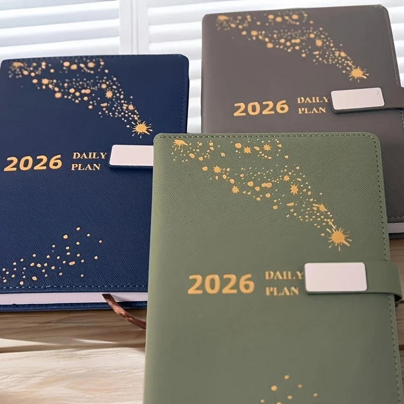 1 قطعة دفتر جلدي مغناطيسي خيار صفحة مزدوجة سميكة تقليد الجلود مكتب القرطاسية المدرسية الجدول الزمني #5