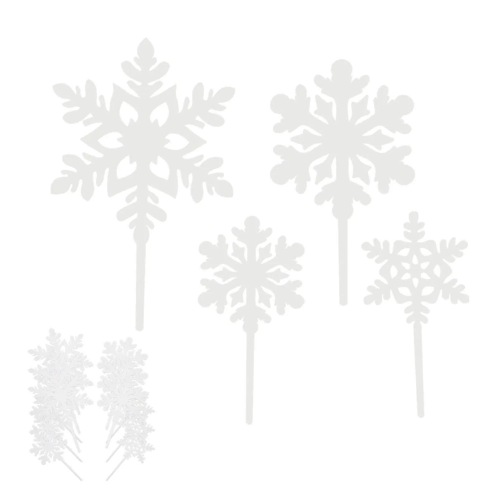

24 Pcs Picks Cupcake Decor Snowflake Topper Xmas Decor Cupcake Ornament Winter Party Supplies