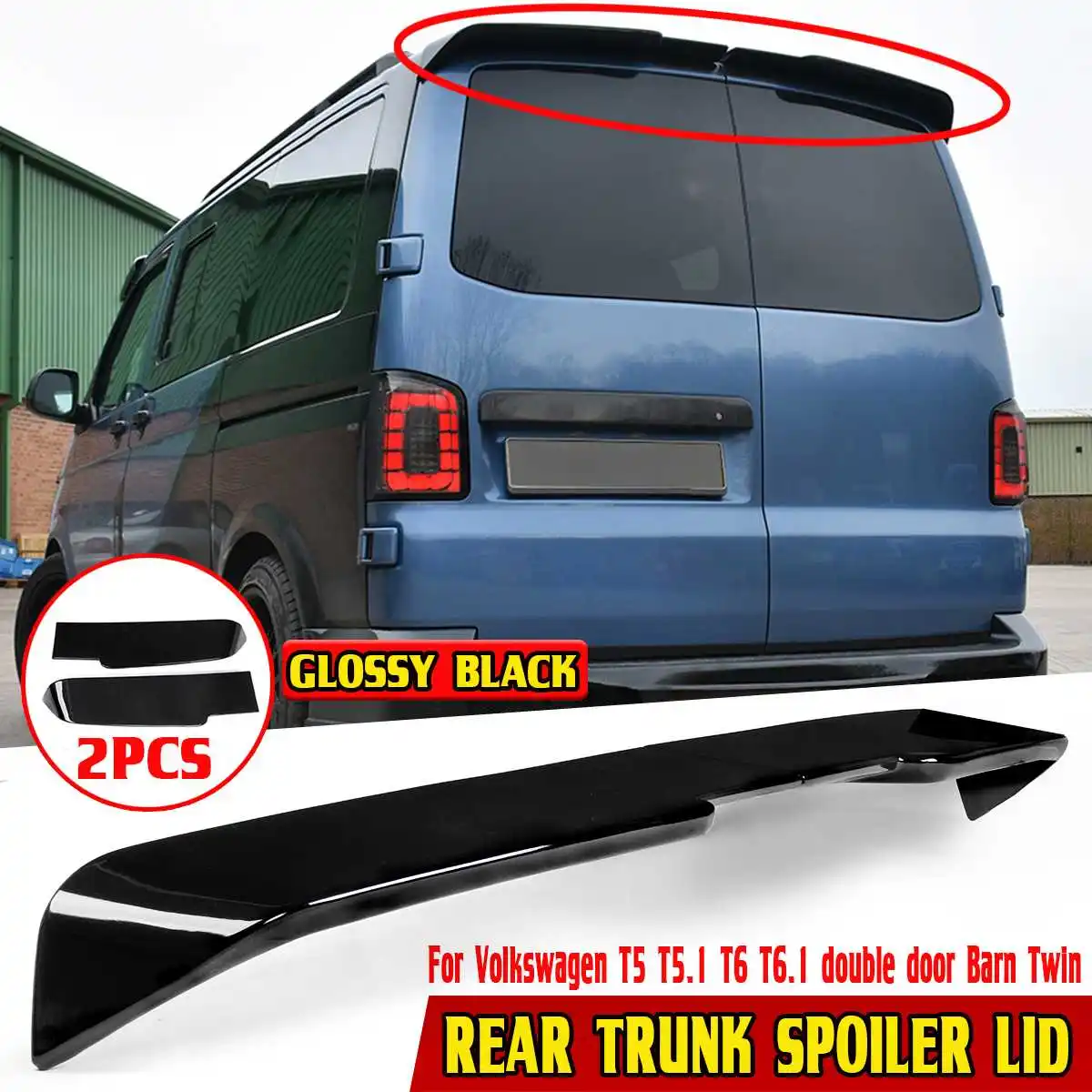 Задний автомобильный спойлер Крылья для Фольксвагена T5, для VW T5, T5.1, T6, T6.1, двойные, спойлер заднего багажника, крыла