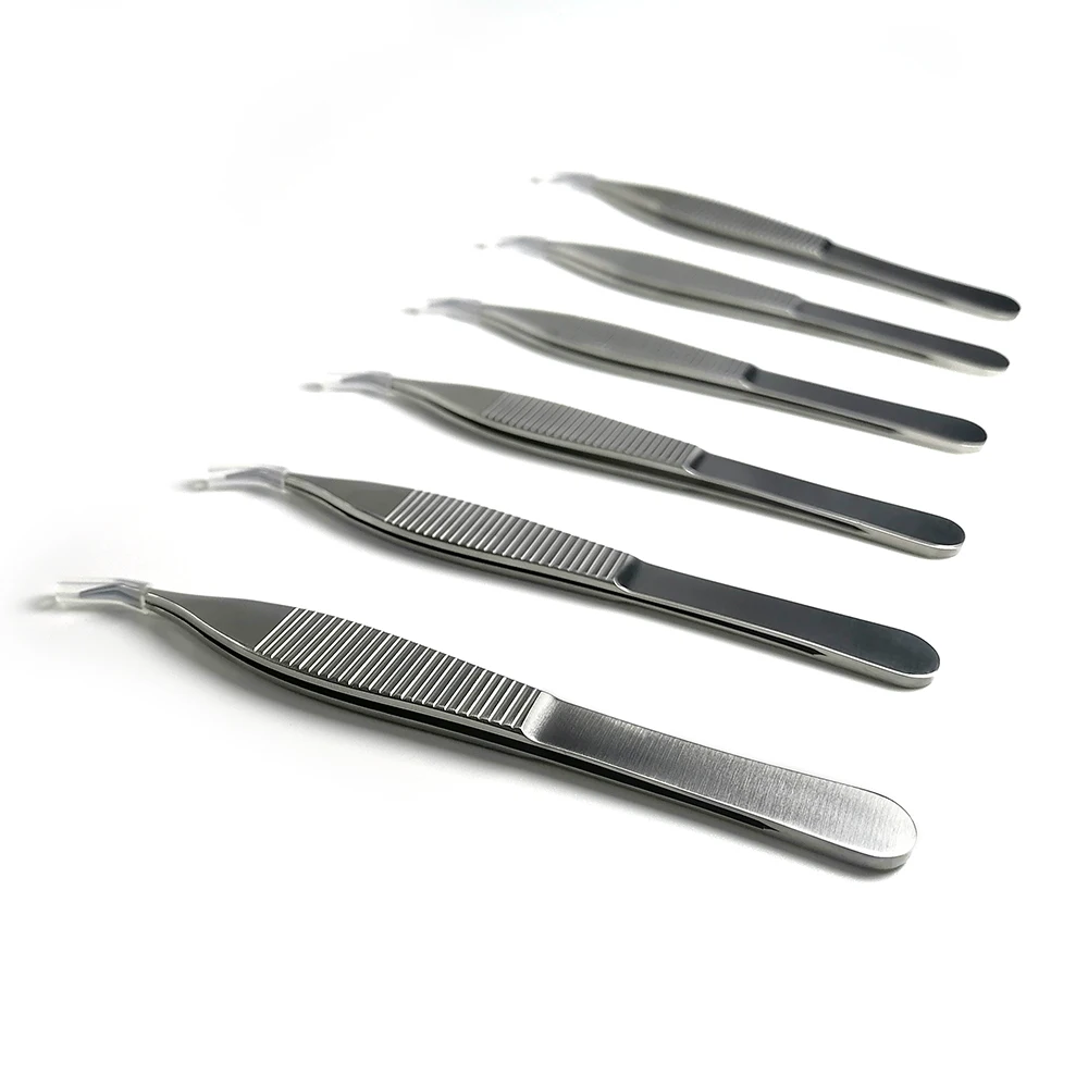 Free Shipping Large-Bellied FUE Hair Transplant Tweezer 304 Stainless Steel Forceps with 6mm Curved Teeth