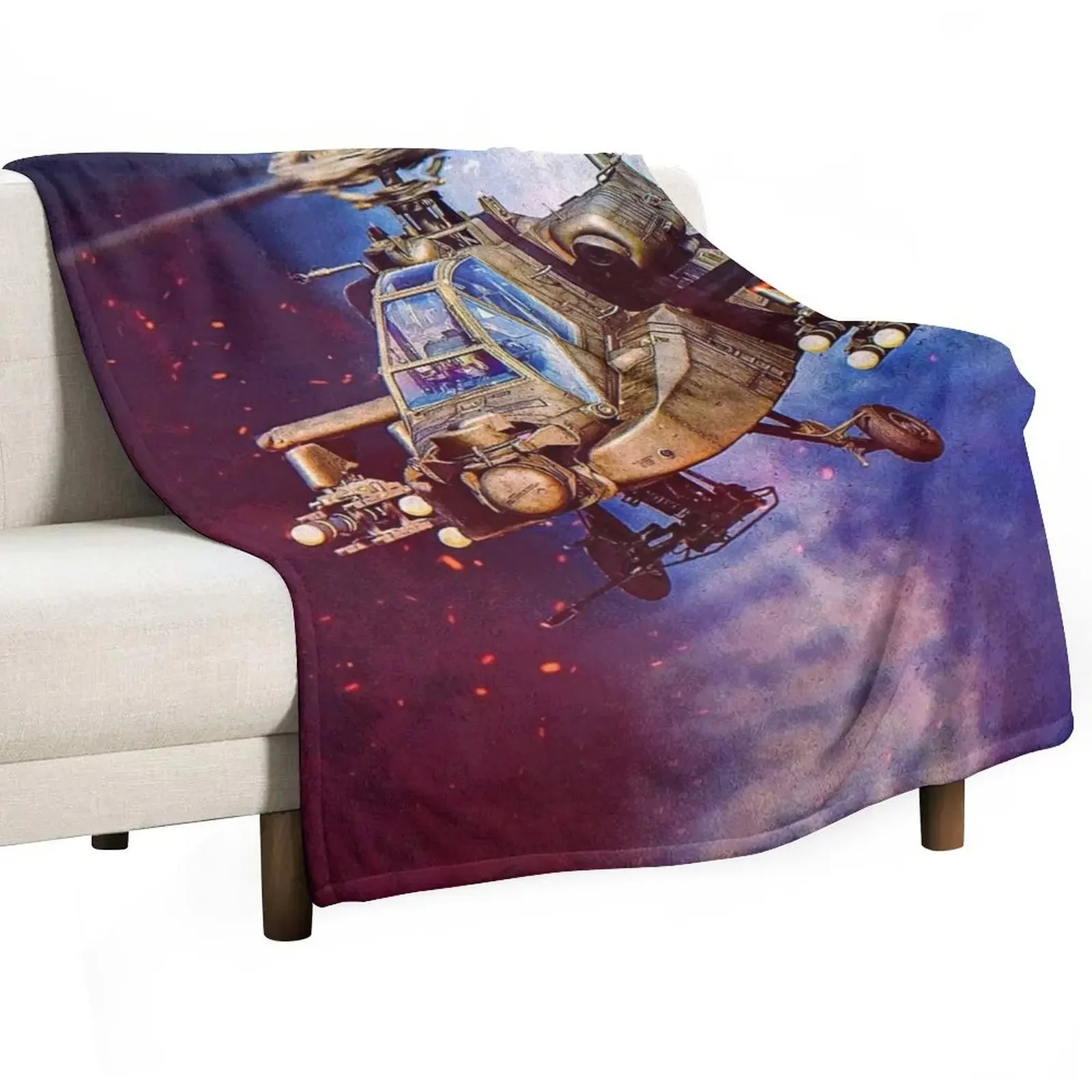 

AH-64D Apache Helicopter Throw Blanket Furry Luxury Brand Thermal Sofas Blankets