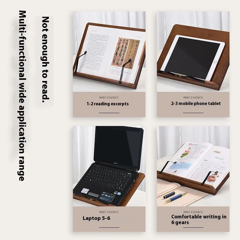 Solid Wood Reading Stand Children's Student Book Reading Artifact Multi-functional Adjustable Book Holder Fixed Book