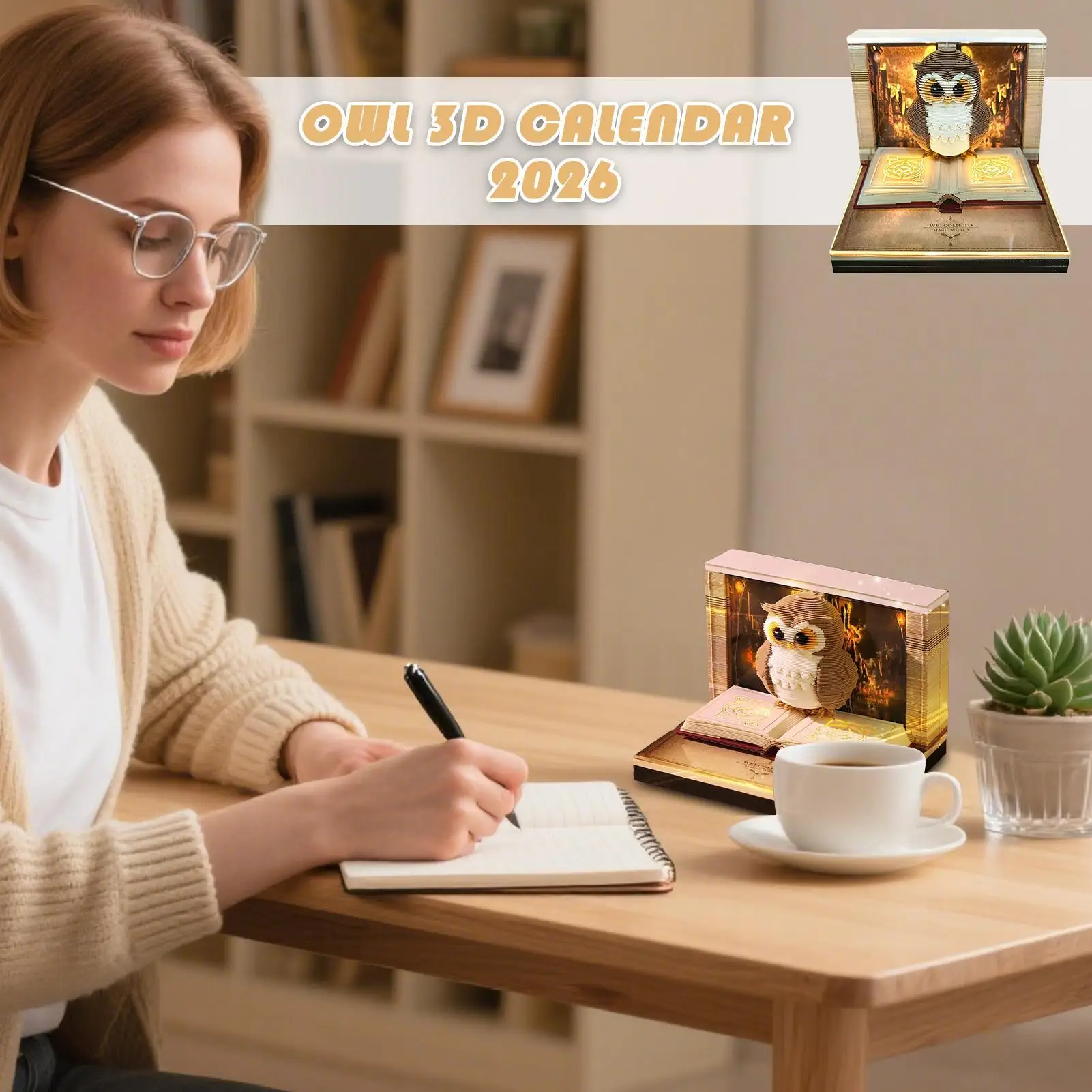 3D Memo Pad Calendar 2026 Paper Sculpture Calendar 3D Tear Away Paper Carving Art Memo Pad Notepad Christmas Gift Office Decor ﻿