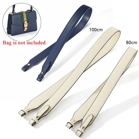 80&100cm High Quality Real Leather Bag Handle Shoulder Strap Replacement for Gucci Sylvie Handbag Accessories