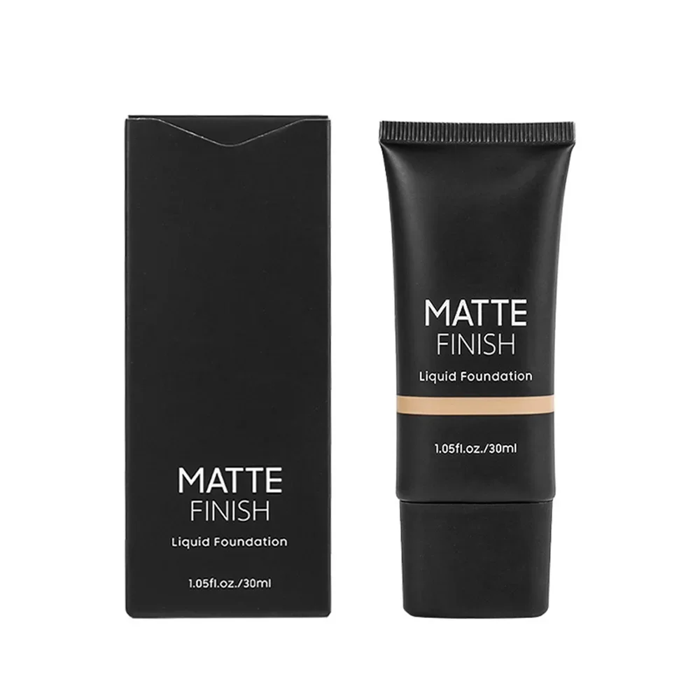 Private Label 10-Color Liquid Foundation Custom Logo Black Hose Tube Long Lasting Matte Waterproof Sweatproof Makeup Wholesale