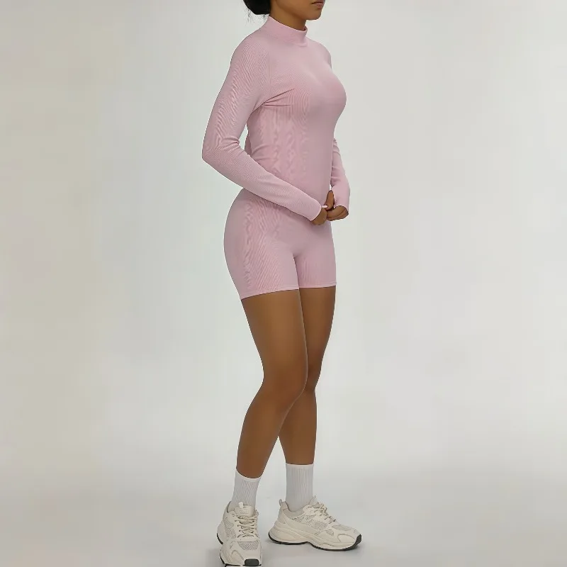 

Women's Seamless Yoga Set Slim Fit Breathable High Elasticity Zipper Sports Set Outdoor Fitness and Leisure Running Set