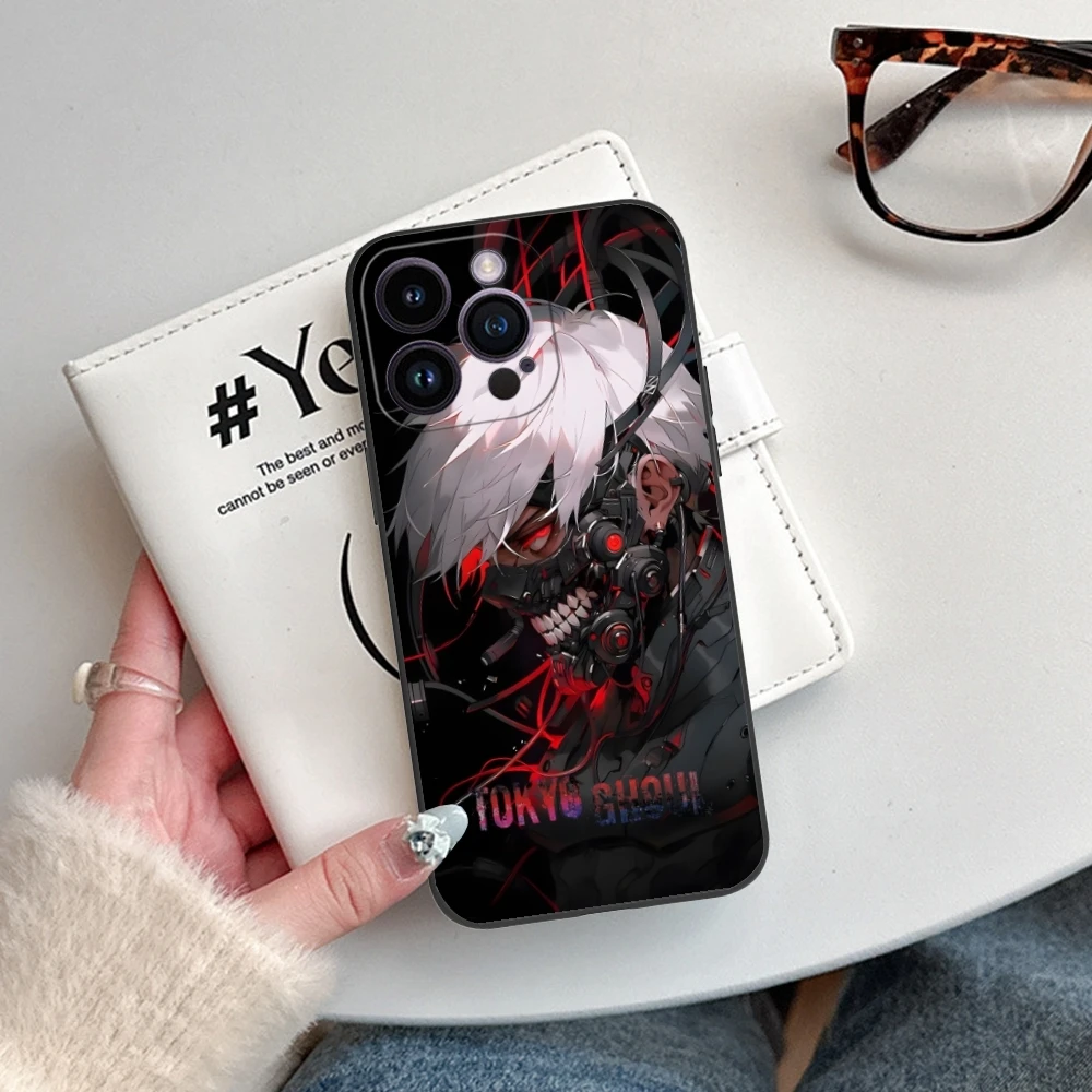 Funda de teléfono móvil Tokyo Ghoul Ken, carcasa suave negra para iPhone 15 14 13 12 11 X XR XS 8 7 Pro Max Plus Mini