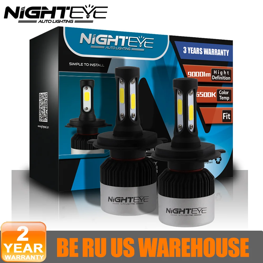 

NIGHTEYE H4 LED Car Headlights Bulbs H7 H11 H8 H9 9005 HB3 9006 Hb4 H3 H1 Auto Headlamp Super Bright 72W 9000LM 6500K Car Lights