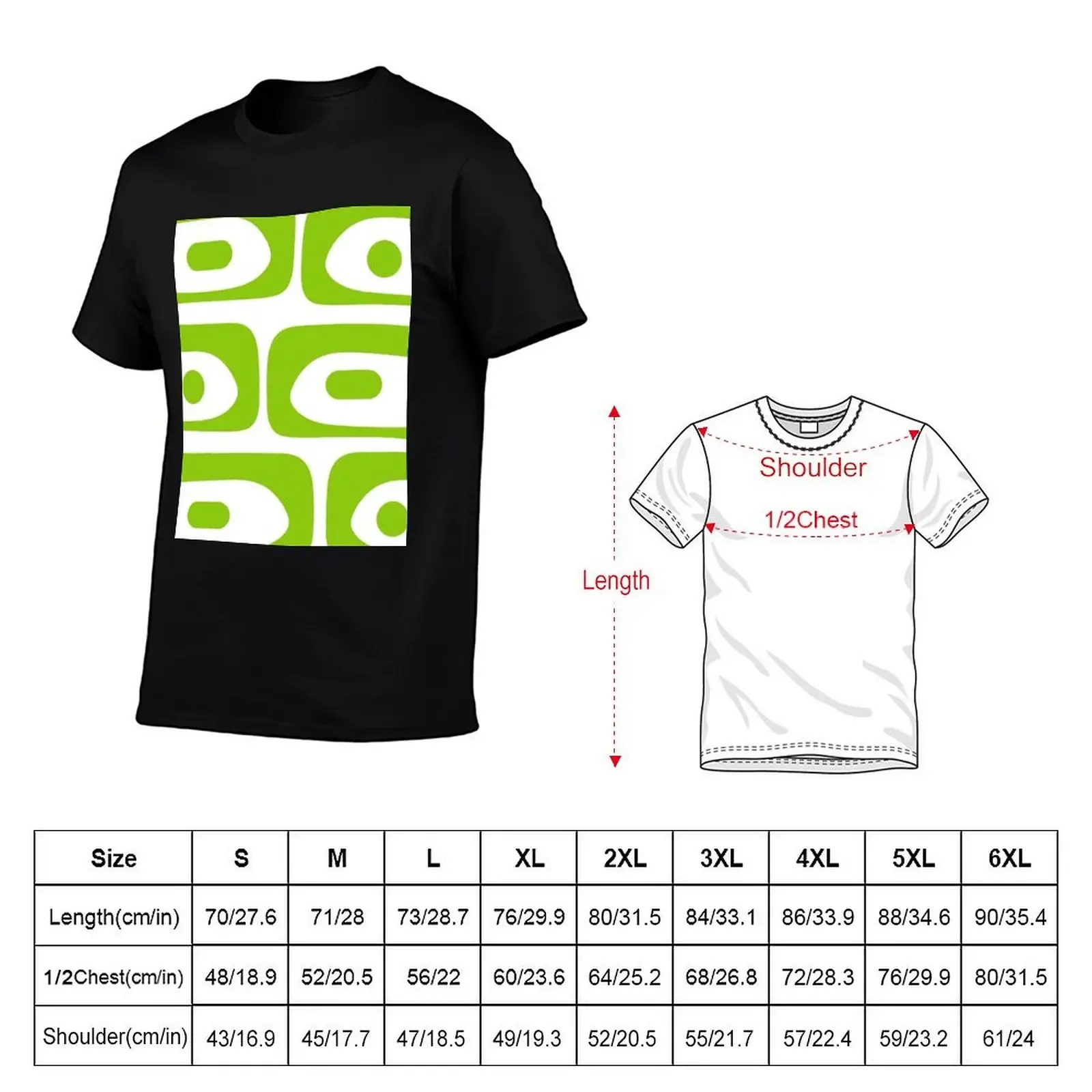 Mid Century Modern Piquet Abstract Pattern in Lime Green and White T-Shirt boys whites tees fitted t shirts for men