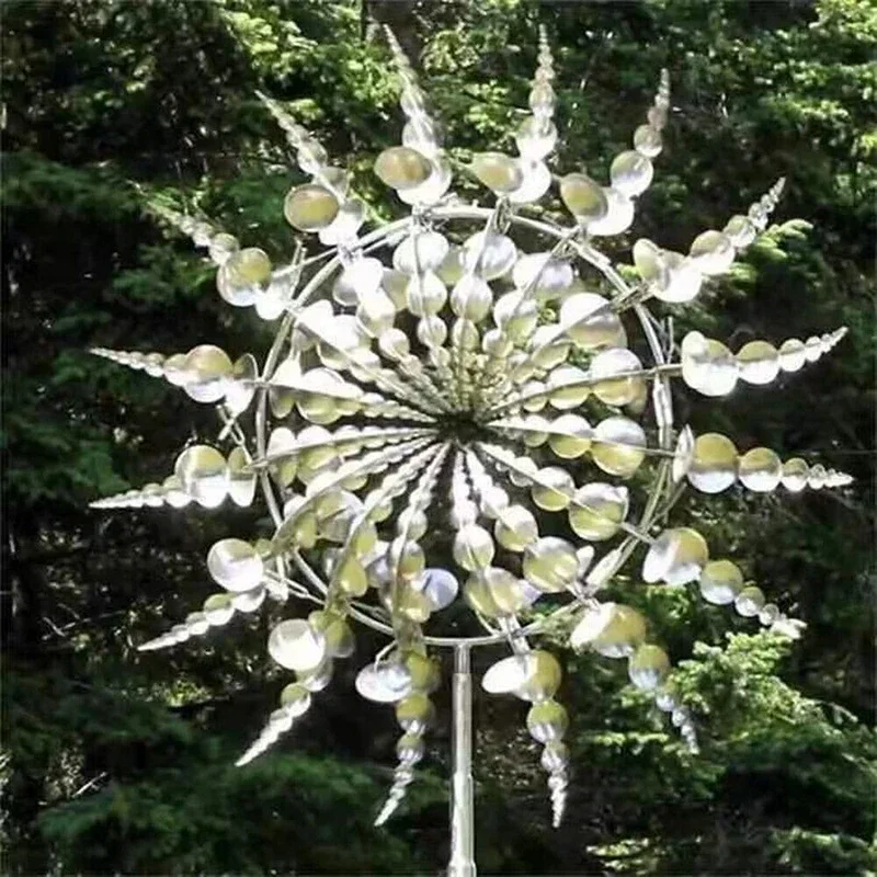 Metal Rotating Kinetic Windmill, 3D Spinner, Outdoor Magical Catchers, Unique Wind Powered, Catchers para jardim, pátio, gramado