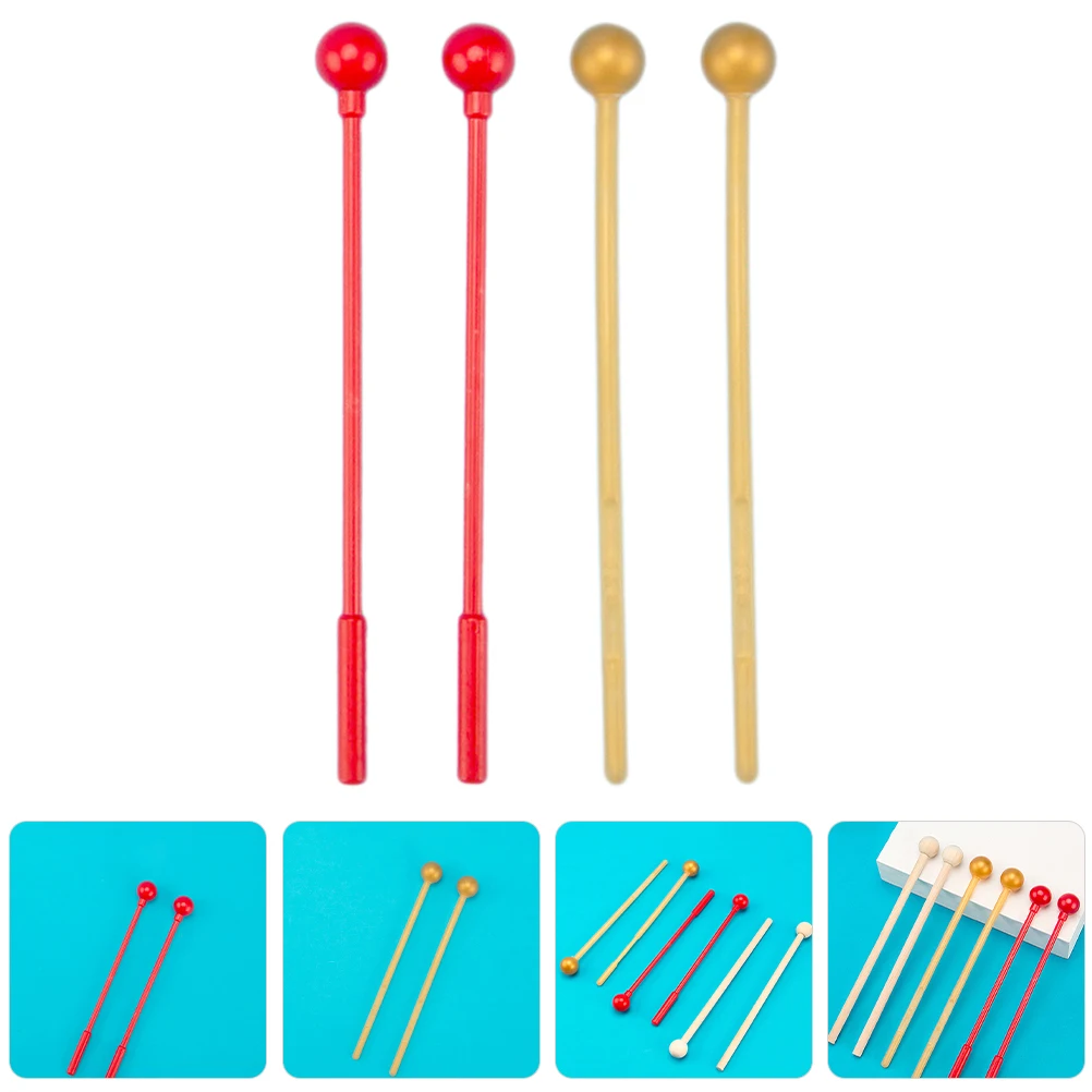 

2 Pairs Drumsticks Punch Little Chinchilla Performance Music Bell Mallets Percussion Plastic Instrument