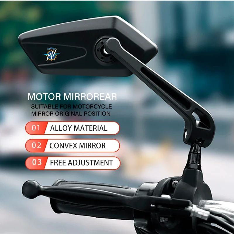 Moto Rear View Mirror Reflector Adjustable Rotatable Handlebar Mirror For MV AGUSTA RUSH 1000 BRUTALE 675 DRAGSTER 800RR F3 F4 view 3
