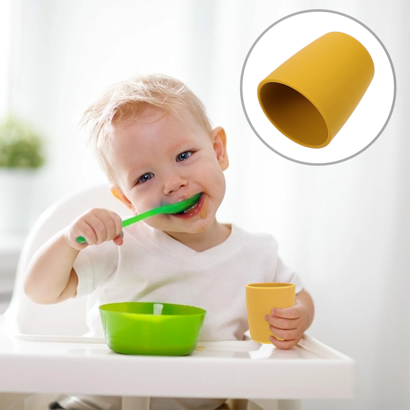 

Toddler Baby Silicone Leakproof Training Cup for Infants Durable Safe Food Grade Non Spill Feeding Cup Baby Drinking