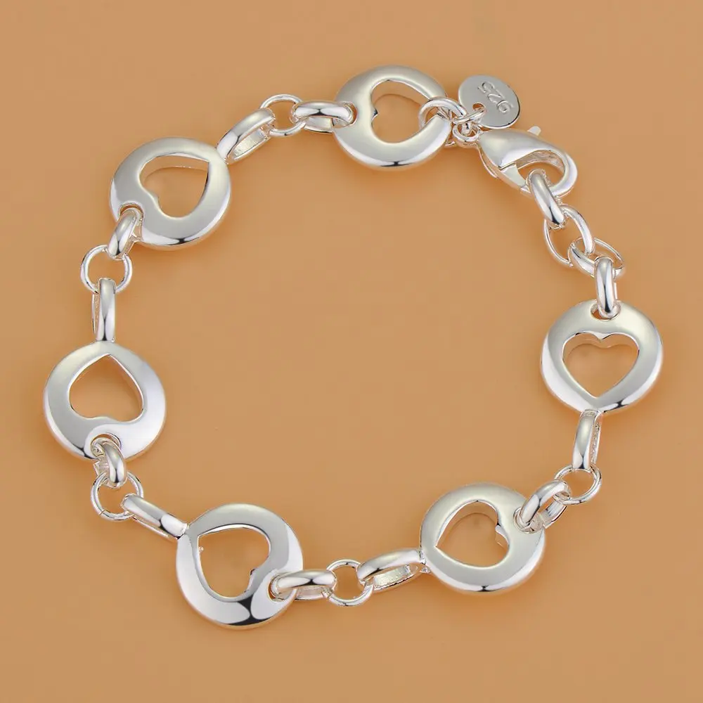 925 Sterling Silver Bracelet Bead Heart High Quality Romance Chain For Women Fashion Engagement Party Wedding Jewelry Gift