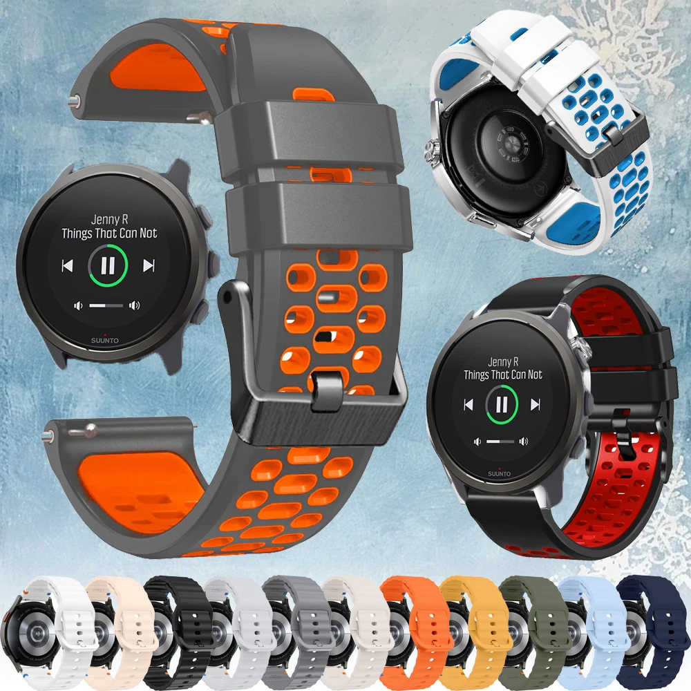 

Silicone 22mm WatchBand for Garmin Forerunner 970 965 955 570 47mm Solar 945 935 Venu 3/2 Vivoactive4 Summer Quick Release Strap