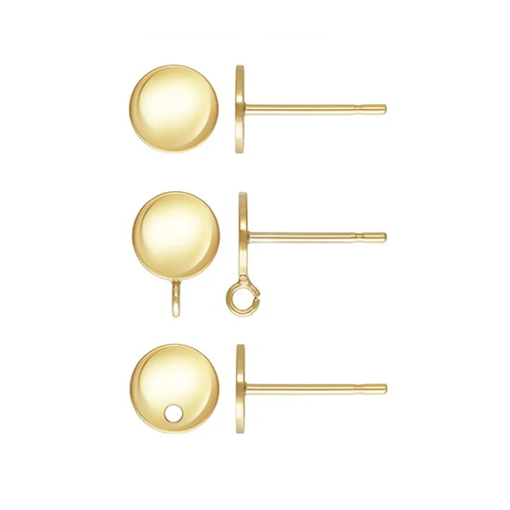 

14K Gold Filled Round Disc Post Earring 6mm Flat Pad Earring Post