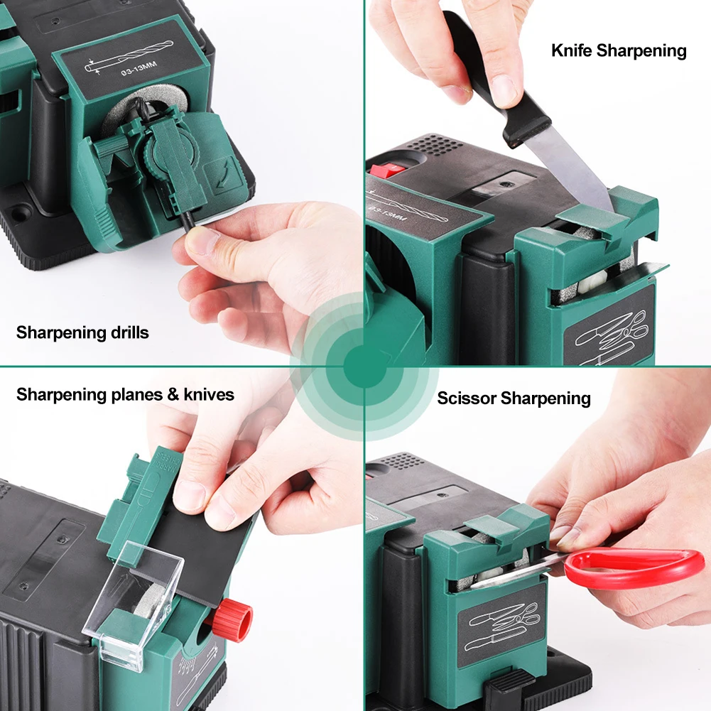 มัลติฟังก์ชั่น Sharpener มีดไฟฟ้าเครื่องบดปรับมุม Chisel/กรรไกร/กบเครื่องบดใบมีดสําหรับ HSS เจาะ Sharpening