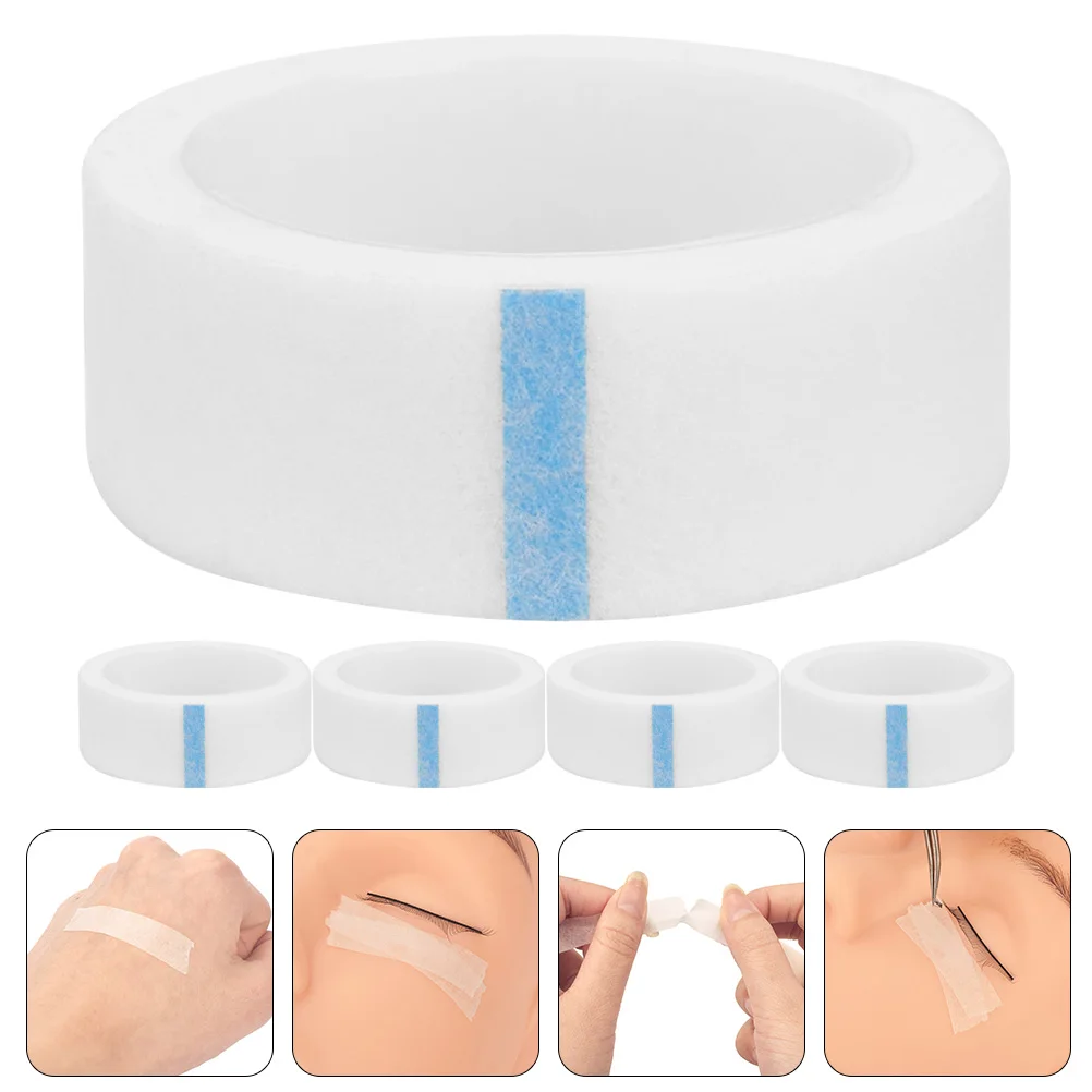 

5 Rolls Lash Extension Tape Non-Woven Fabric Adhesive Supplies Makeup Artists Skin-Friendly Easy Removal Nail Salon Use Lash