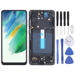 For Samsung Galaxy S21 FE 5G SM-G990B TFT Material LCD Screen Digitizer Full Assembly with Frame