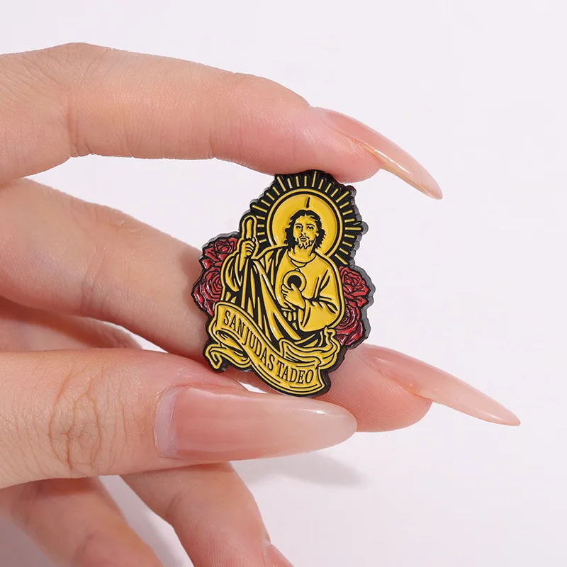 Jesus Art Statues Enamel Pins Custom Holy Brooches Backpack Lapel Metal Badges Wholesale Jewelry Gift for Believer Friends