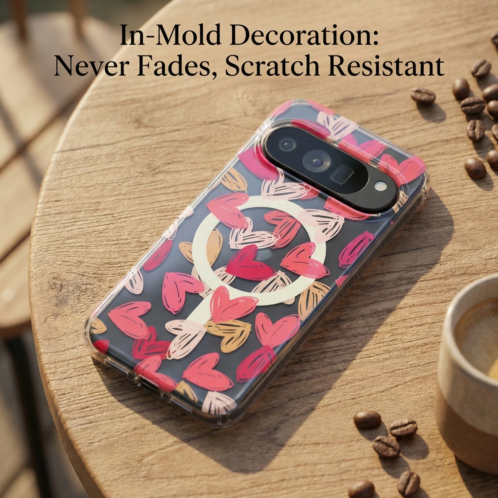 Funda Magnética para Teléfono con Diseño de Corazón con Purpurina, para Google Pixel 9/10 Pro/ProXL 9A10A, Color Azul Degradado, Resistente a Impactos