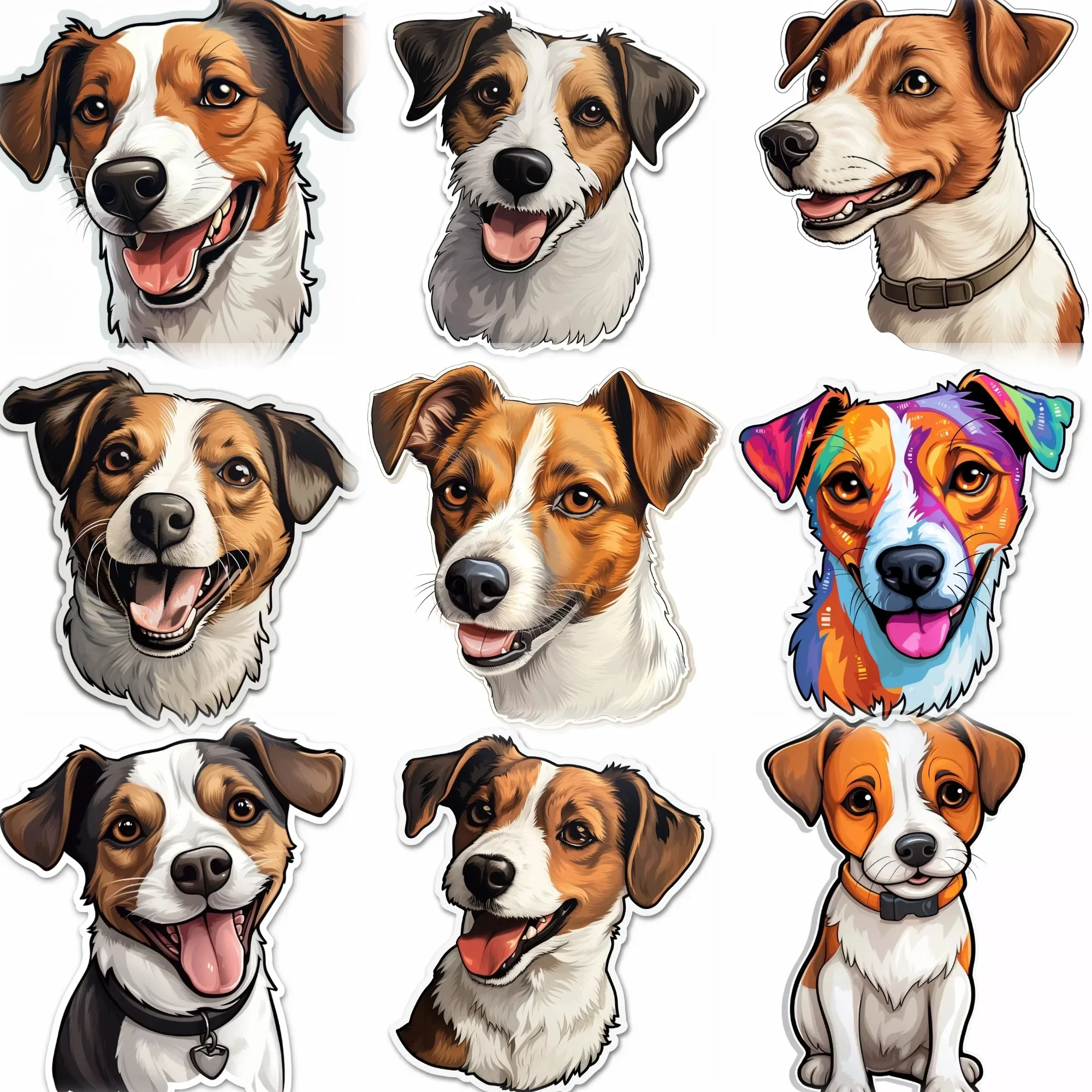 

Jack Russell Terrier Dog Cute Pet Creative Sticker Helmet Car Bicycle Fridge Table Decal Accessories Customizable Size