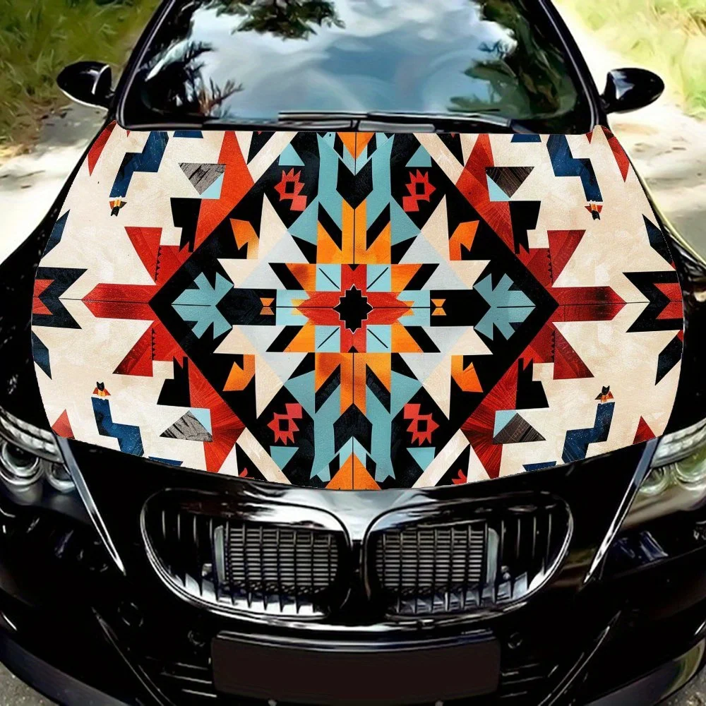 

Aztec Style, Southwestern Style, Geometric Patterns Car Hood Vinyl Wraps Sticker, Car Engine Decal, Waterproof Self-adhesive Car