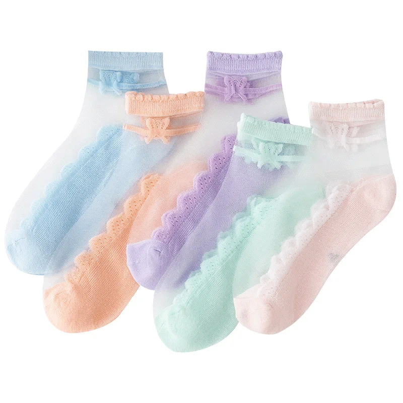 5Pairs/lot 0-12 Kids Socks Summer Cotton Jacquard Baby Socks Girls Mesh Cute Boy Toddler Socks Children Clothe Accessories