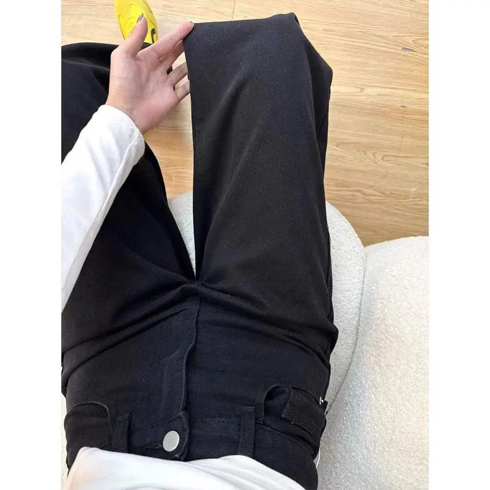 

High Waist Flared Jeans Women's Loose Slimming Design Straight Leg Wide Leg Non-Matching Floor-Length Bell Bottoms Spring