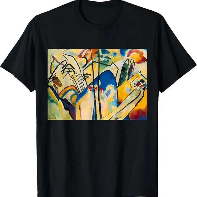 Composition IV by Wassily Kandinsky Unisex-Adults Black Abstract Art T-Shirt