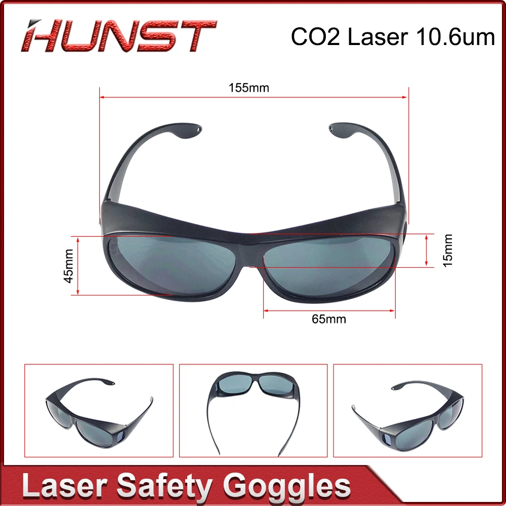 Imagem -05 - Óculos de Segurança Hunst Laser para Marcação e Corte de Peças de Máquinas Óculos de Proteção Co2 Od6 Mais 10600nm