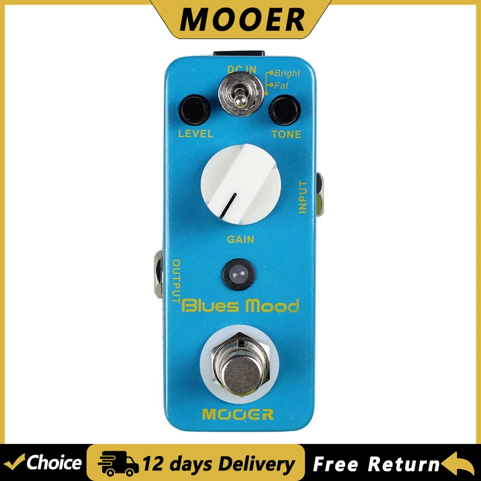 MOOER Blues Mood D Mod系 MOOER Blues Mood Blues Style Overdrive Guitar Effect Pedal 2 Modes