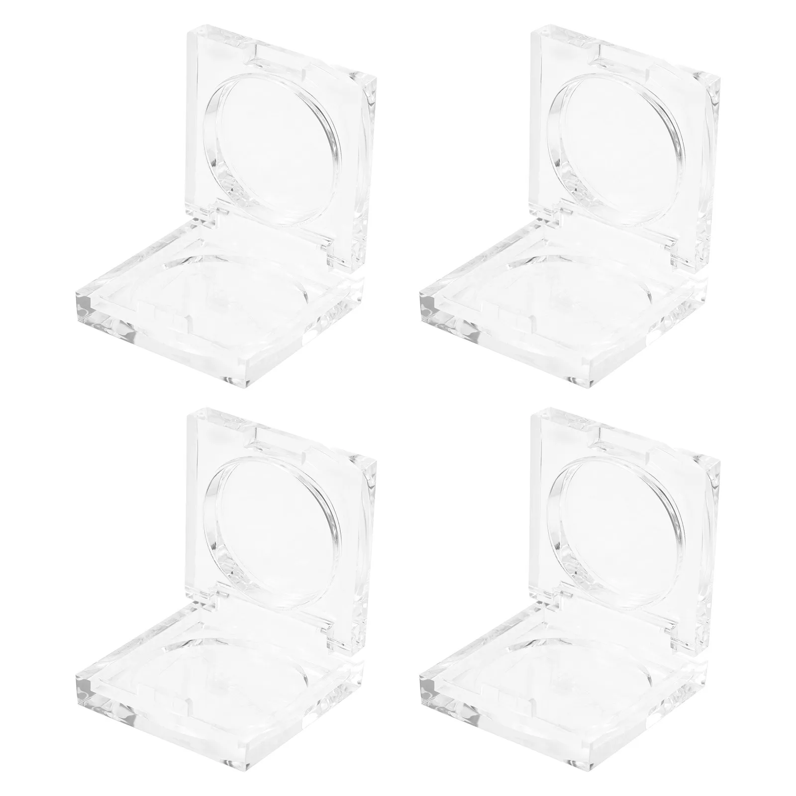 

Набор из 4-х пустых футляров для румян, теней и хайлайтера, компактные многоразовые контейнеры для косметики, дорожный органайзер для макияжа