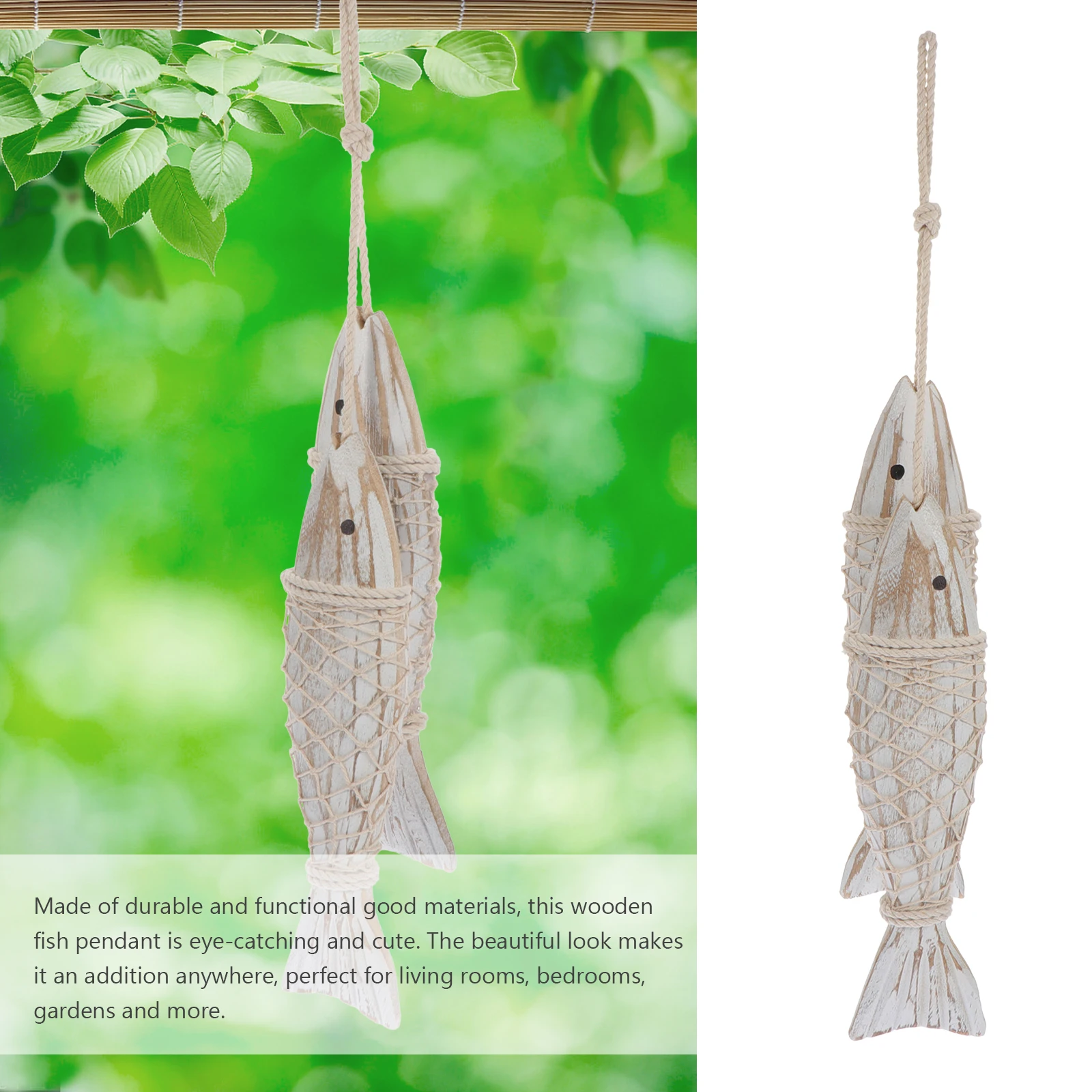 

Wooden Fish Decorative Pendant Decoration Wall Hanging Ornament Craft Farmhouse Retro