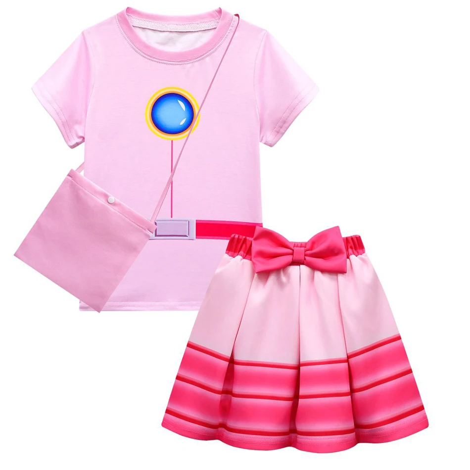 Peach Dress Princess for Girl Children Stage Performance Clothes Kids Carnival Birthday Party Festival Cosplay Costume