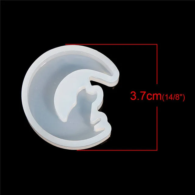 DoreenBeads Round Pentagram /Half Moon Silicone Resin Mold For Jewelry Making Jewelry Findings For DIY Pendants, 1 Piece