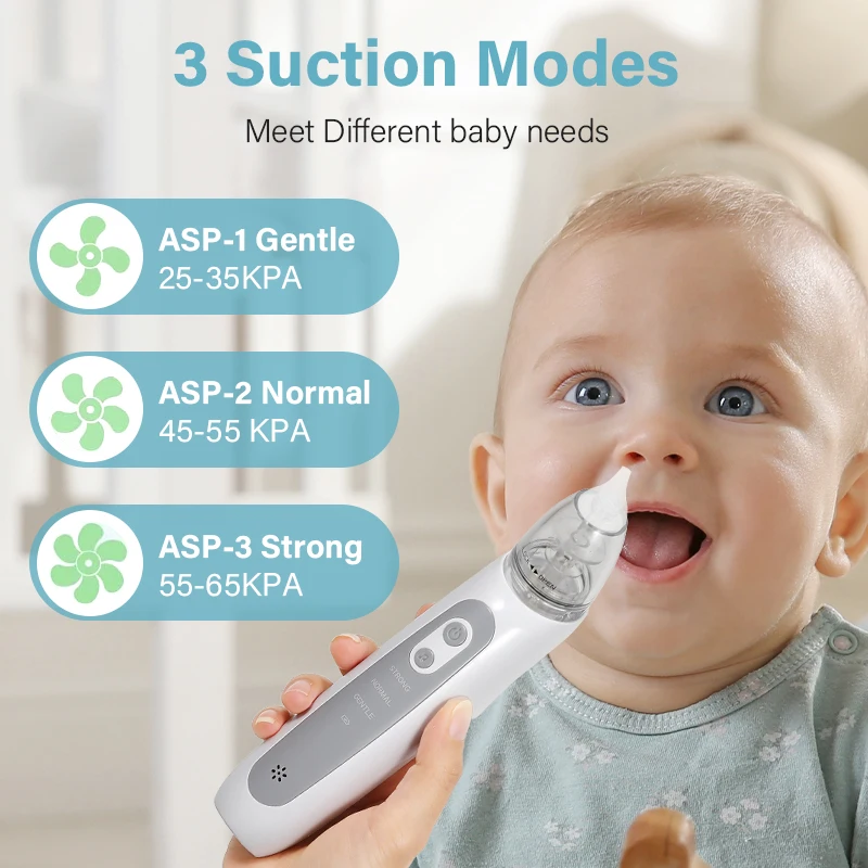 منتج وصل حديثًا لعام 2025 منظف كهربائي لشفاط الأنف للأطفال قابل لإعادة الشحن مع مصاصة رالي الفراغ مناسبة لكل من الأطفال والكبار #2