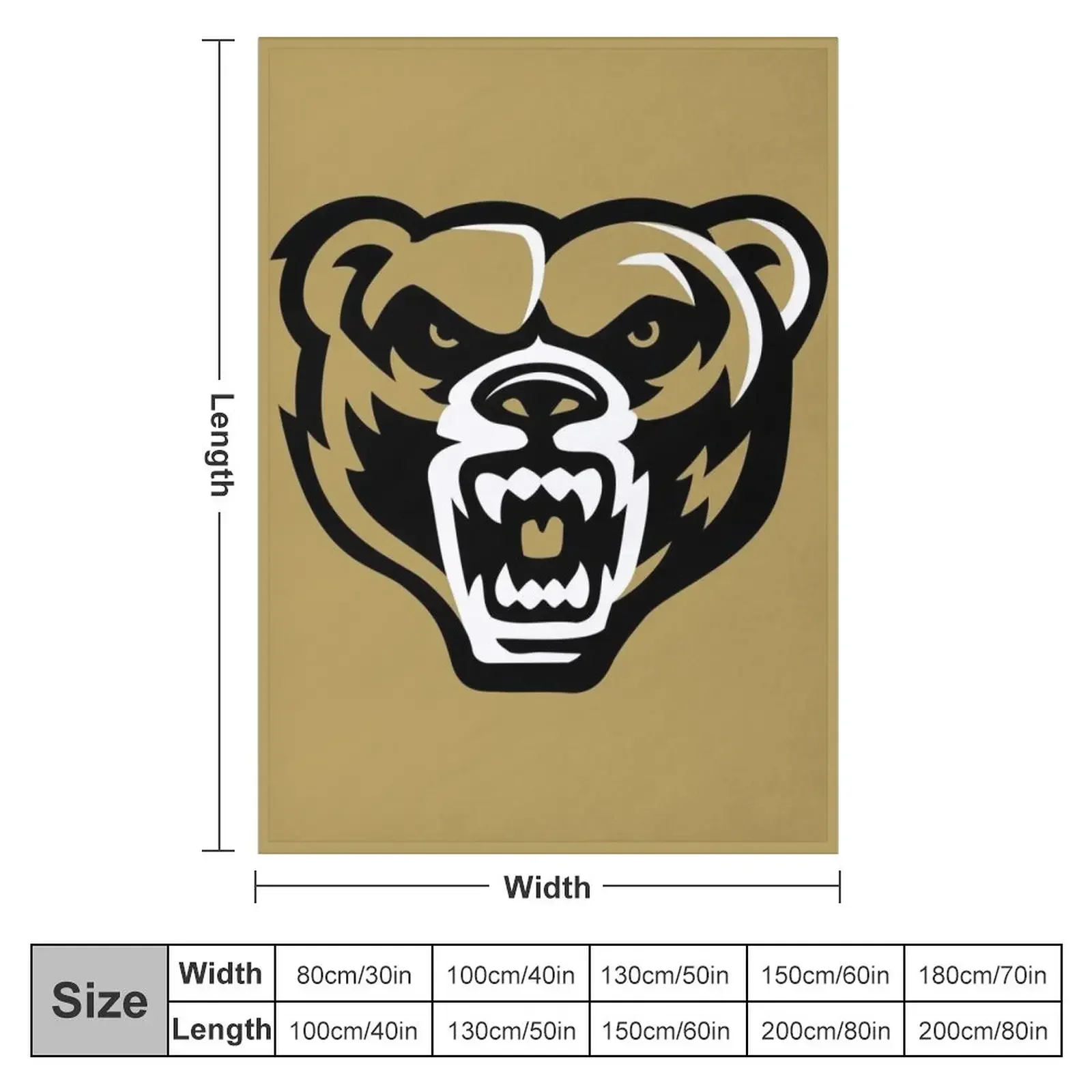 Oakland Golden Grizzlies Throw Blanket Picnic warm winter Blankets