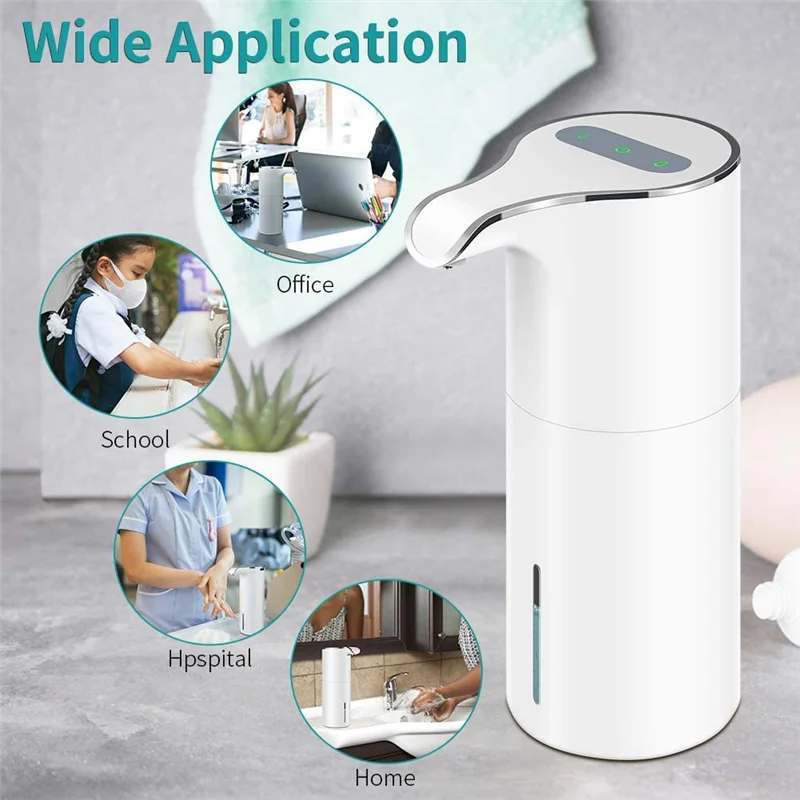 Imagem -02 - Automático-touchless Soap Dispenser Usb Recarregável Dispensador de Sabonete Líquido Elétrico Impermeável Volume Ajustável 450ml