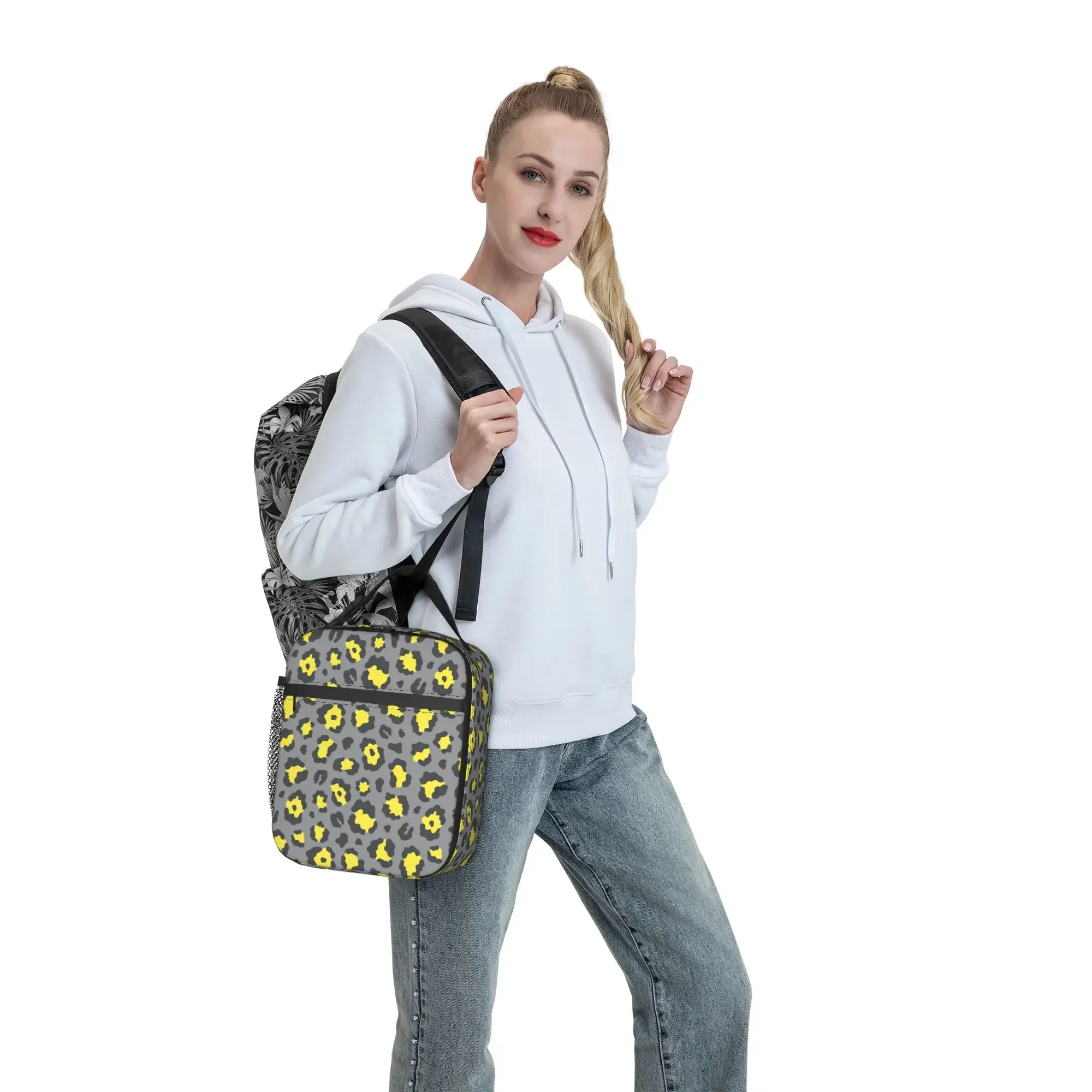 Leopard Animal Fur Printing Thermal Insulated Lunch Bag for Picnic  Portable Food Bag Cooler Thermal Food Box