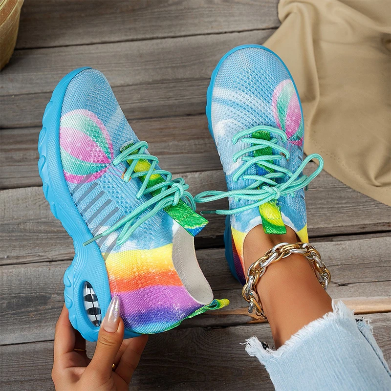 

Mesh Women's Sport Shoes Print Flats Platform Sneakers Causal Sandals Summer Woman 2025 New Running Hiking Shoes Mujer Zapatos