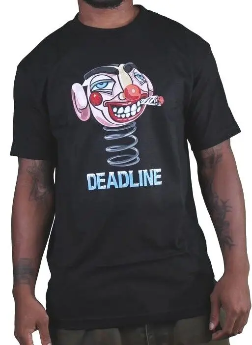 Deadline Mens Black Smoking  Bobble Head T-Shirt  High Quality 100%Cotton Short Sleeve