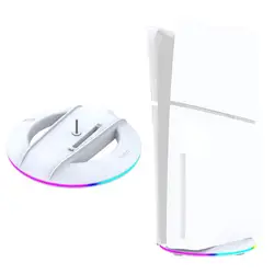 For PS5 Slim Console Vertical Stand For PS5 Slim Optical Drive/digital Version Base Stand With Atmosphere RGB Light