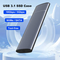 M.2 SATA NVMe Enclosure 10Gbps External SSD Case Type C USB 3.1 Hard Drive Disk Cover M.2 2230 2242 2260 2280 Storage Box House