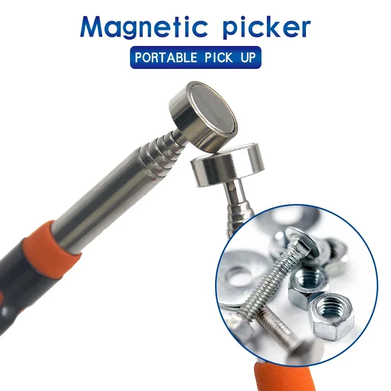 Portable magnetic telescopic pickup with pen clip Magnet suction iron bar suction bar extractor tool