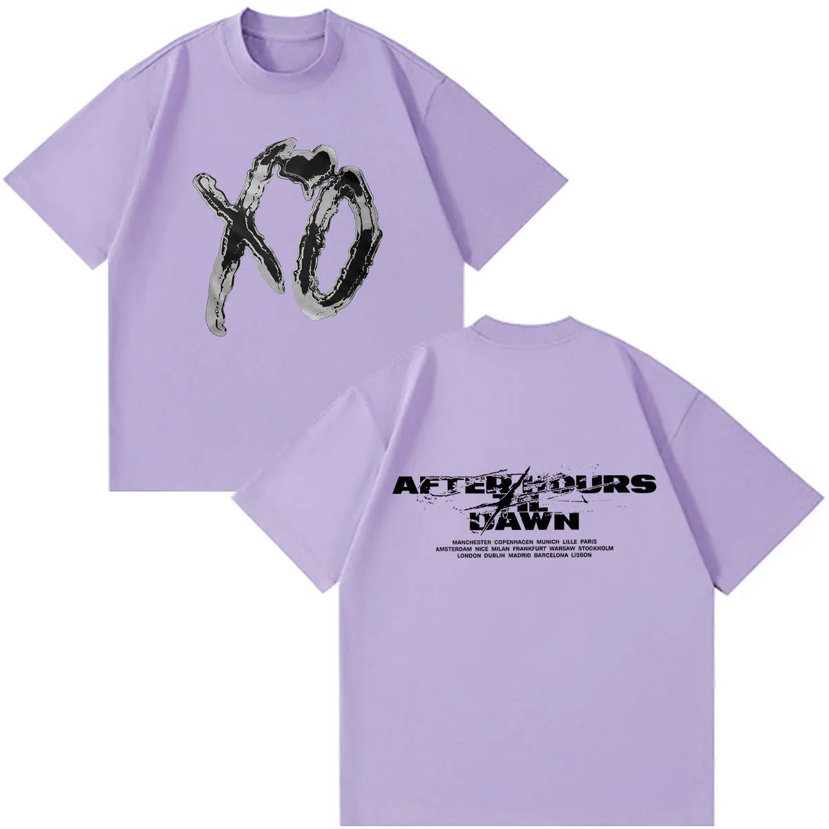 The Weeknd After Hours Til Dawn 2026 Tour Print T-Shirt für Männer und Frauen Hip-Hop T-Shirt Sommer Kurzarm Gothic Punk T-Shirts Tops