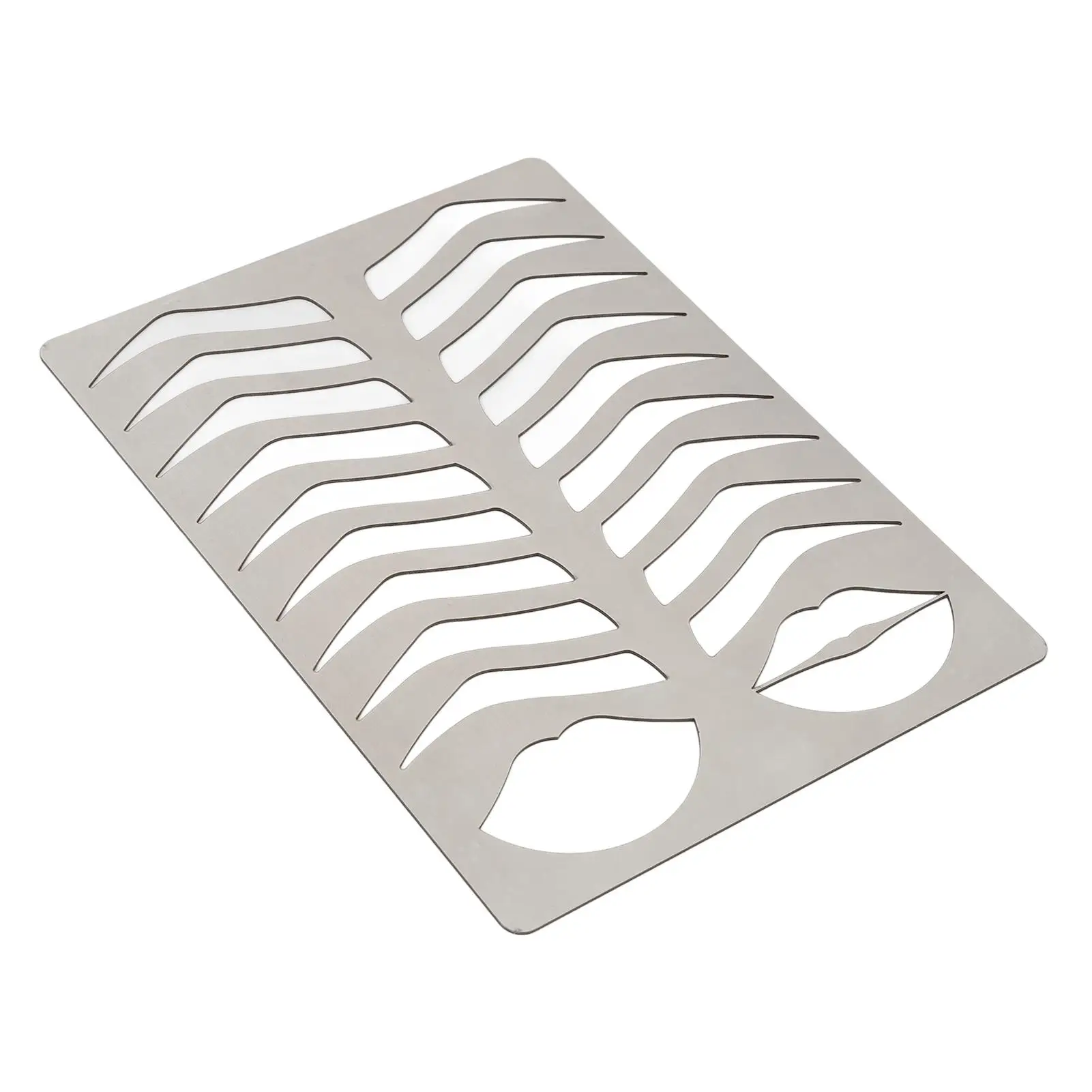 Durable Eyebrow & Lip Stencils - Stainless Steel Brow Templates for Easy Cleaning, Perfect for Salons