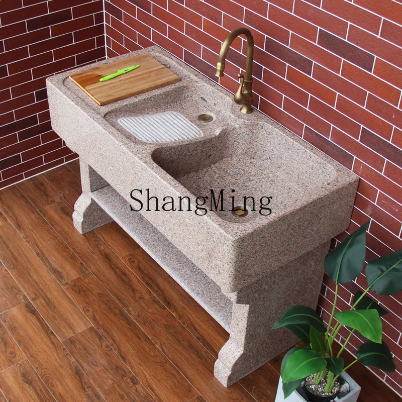 

FG Outdoor Marble Laundry Desk Outdoor Pool Granite Washbasin Courtyard Sink Stone Laundry Pool