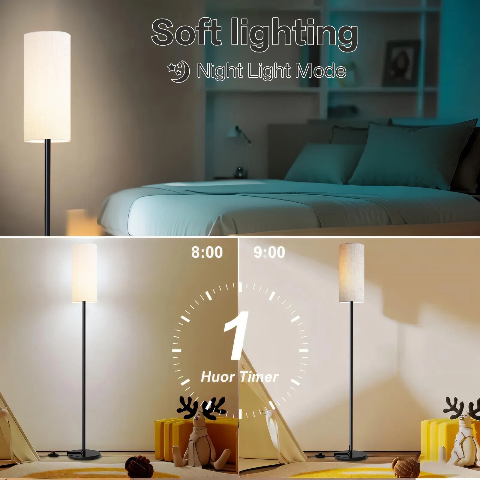 مصباح أرضي بظل قماشي، 9 واط 80 - مراجعة Home Cinema Glasses وسعره